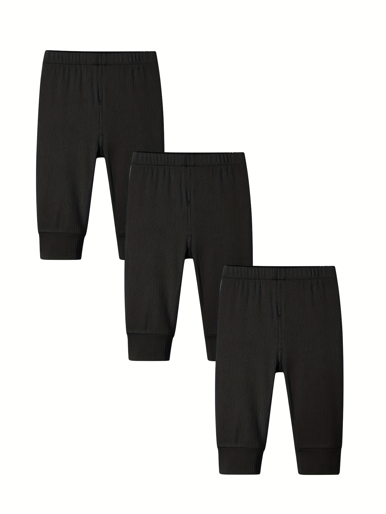 3pcs Toddler Baby Comfy Stretchy Cropped Pants
