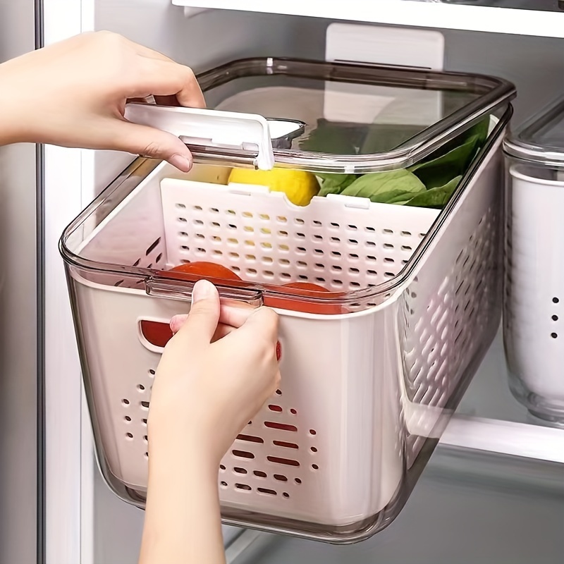 Set Fruit Storage Containers For Fridge With Removable Colanders, Kitchen  Storage Containers For Refrigerator, Food Storage Containers With Lid For  Salad Berry Lettuce Vegetables Meat Keeper, Kitchen Supplies - Temu