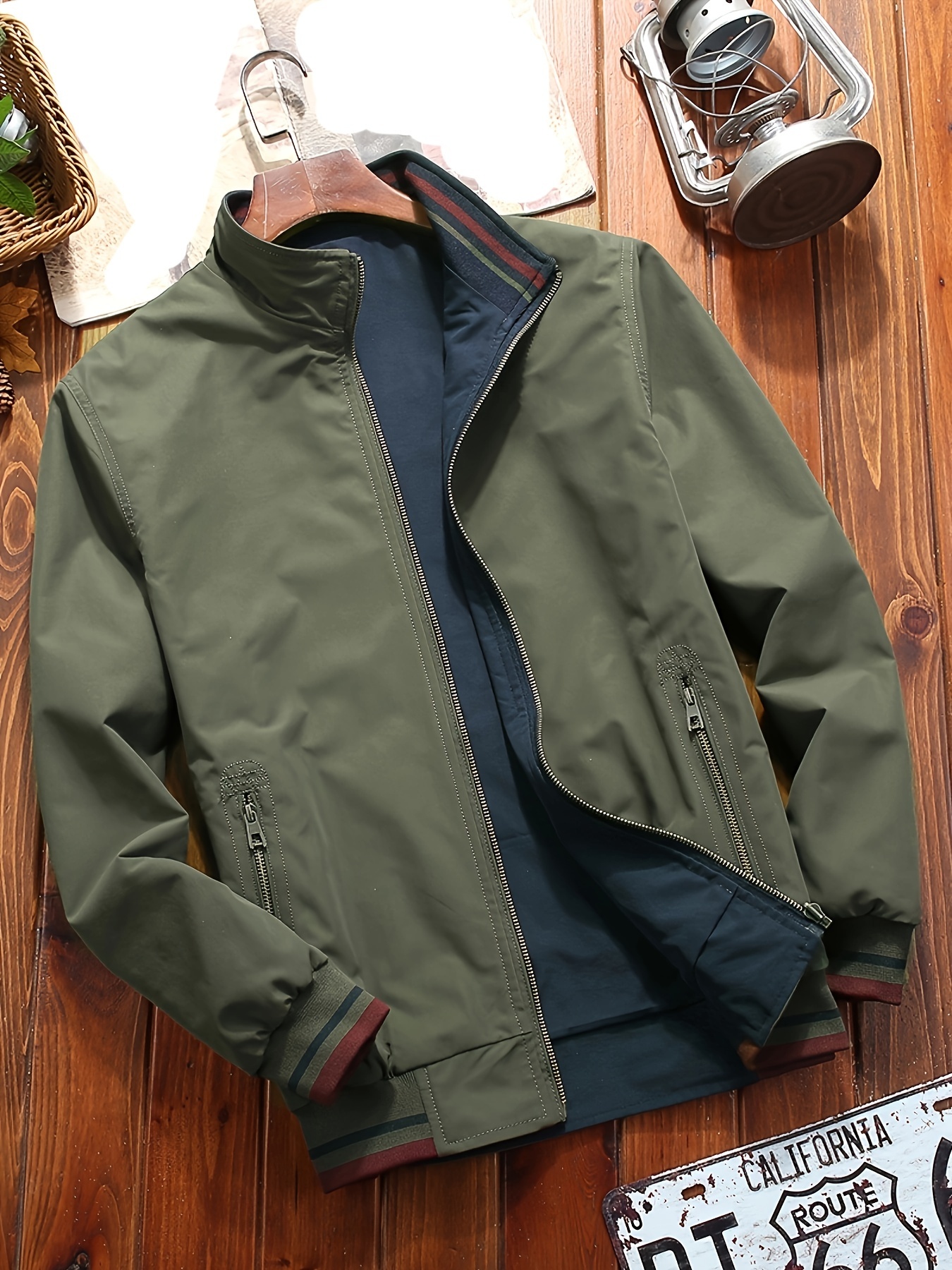 Men's Sports Jacket Coat Lapel Zipper Pockets Windproof - Temu