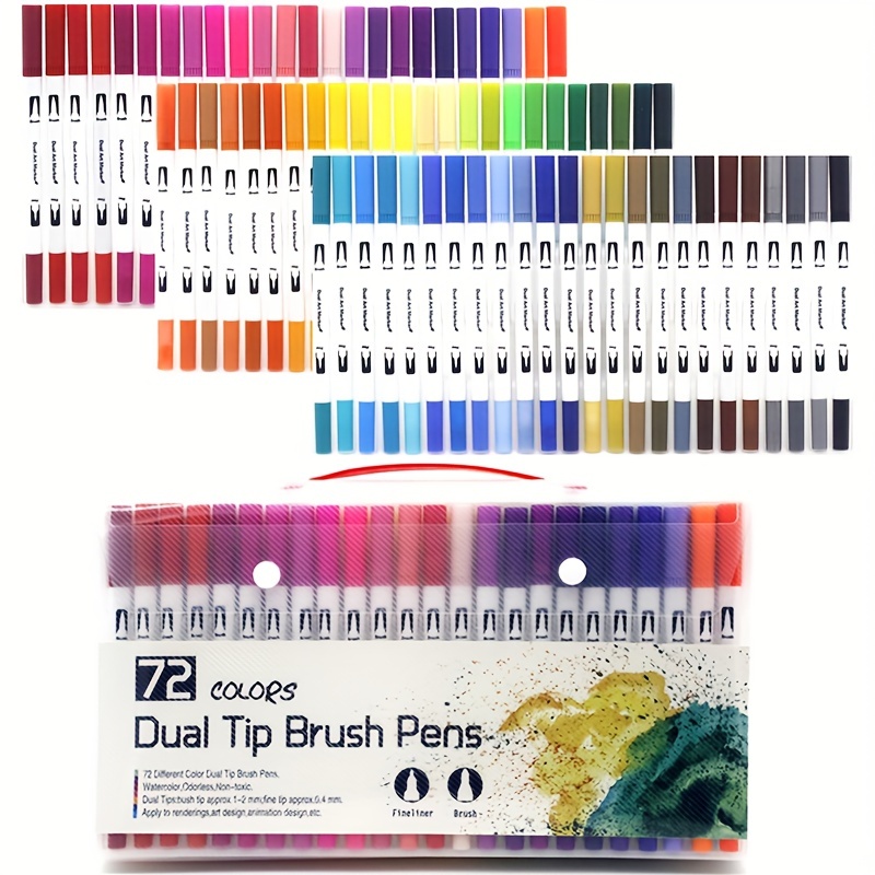 Dual Brush Marker Pens 120 Colors Art Markers Set with Fine Tip and Brush  Tip