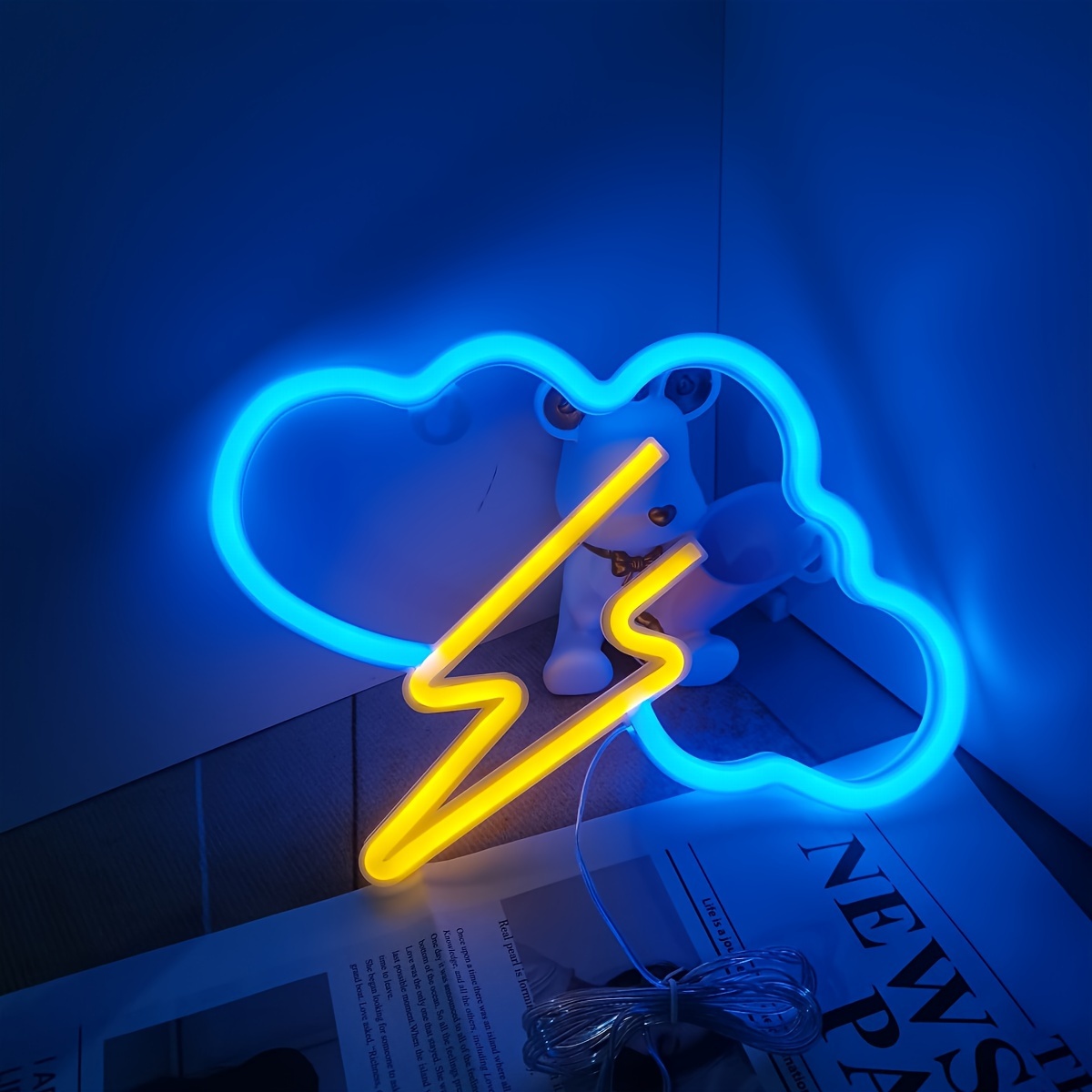 New Big Cloud Light Multicolor Lightning 3d Thundercloud Led - Temu