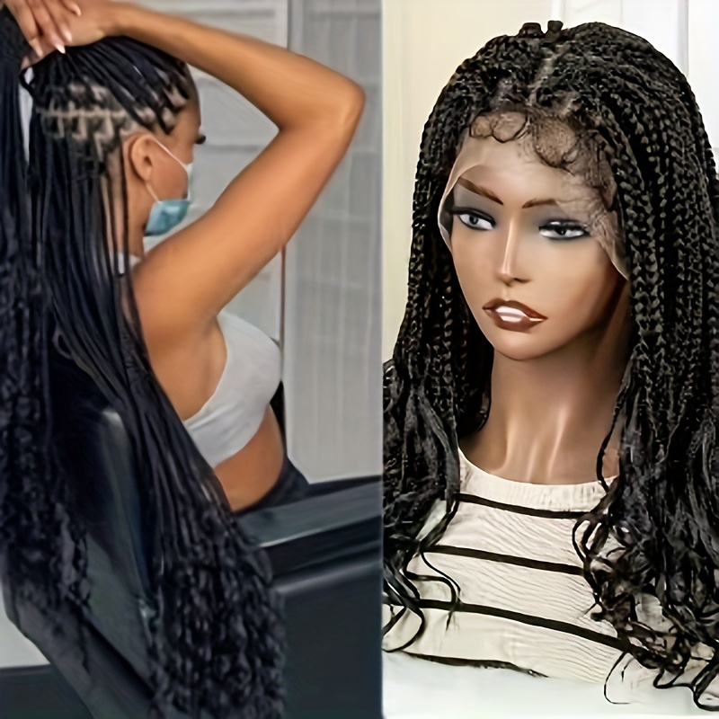 9*6 Area Lace Front Gradient Brown Braids Style Synthetic - Temu Canada