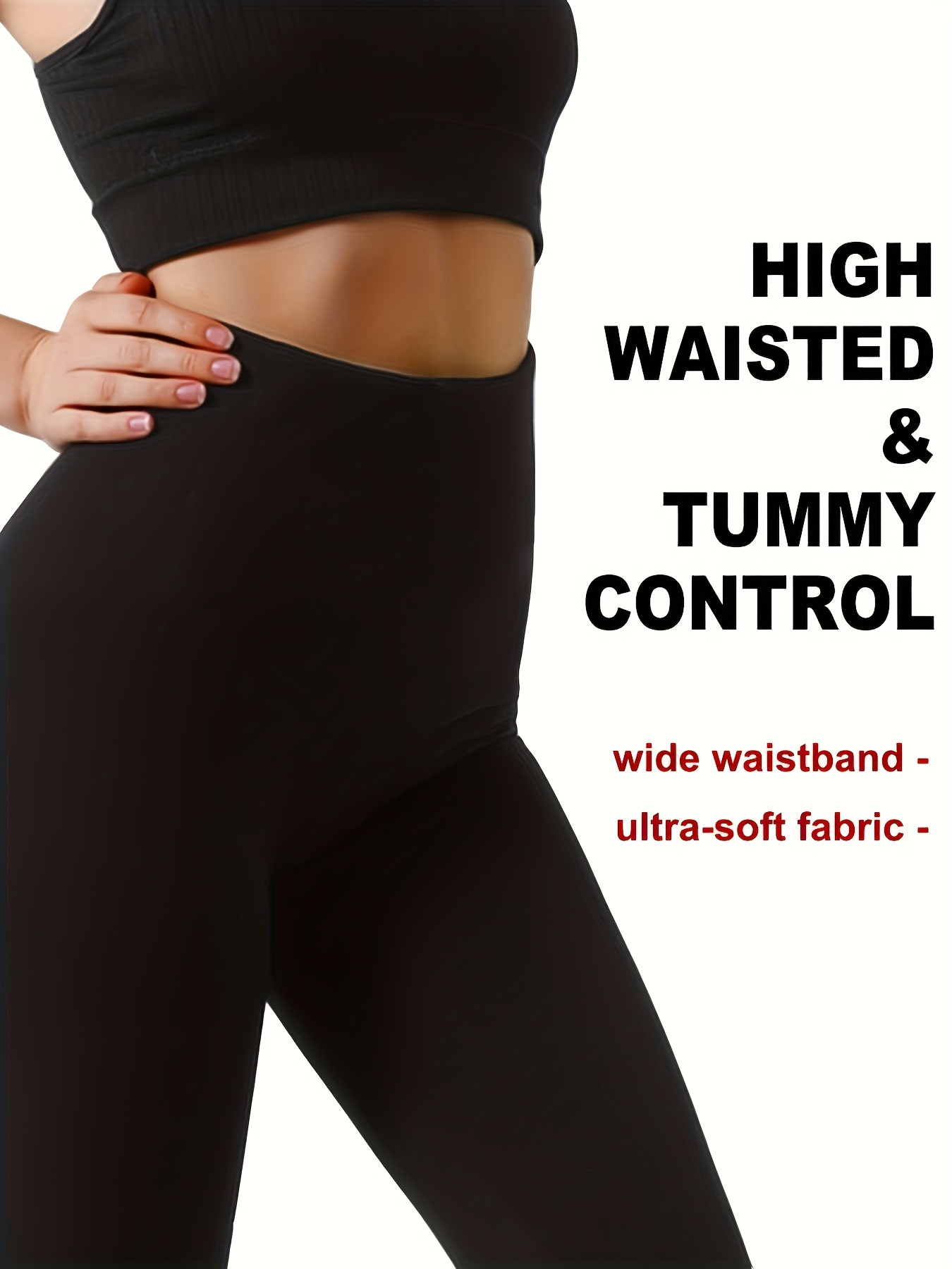 Leggings for Women Non See Through-Workout High Waisted Tummy