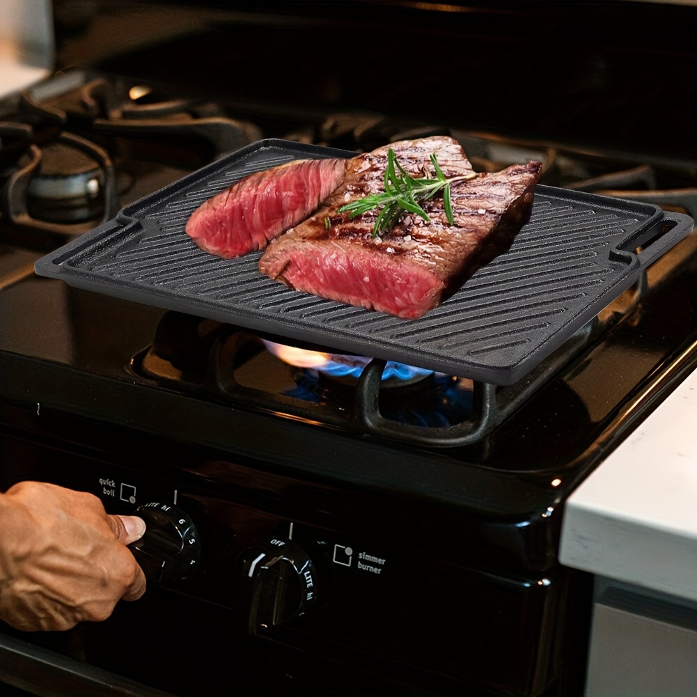 Cast Iron Grill Pan - Nonstick, Hob Cooking Plate, Rolling Knife u0026 Bbq  Tools - Perfect Grill Accessories For Bbq! - Temu