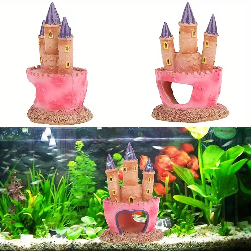 1pc Fish Tank Cartoon Princess Castle Aquariums Decorations Resin