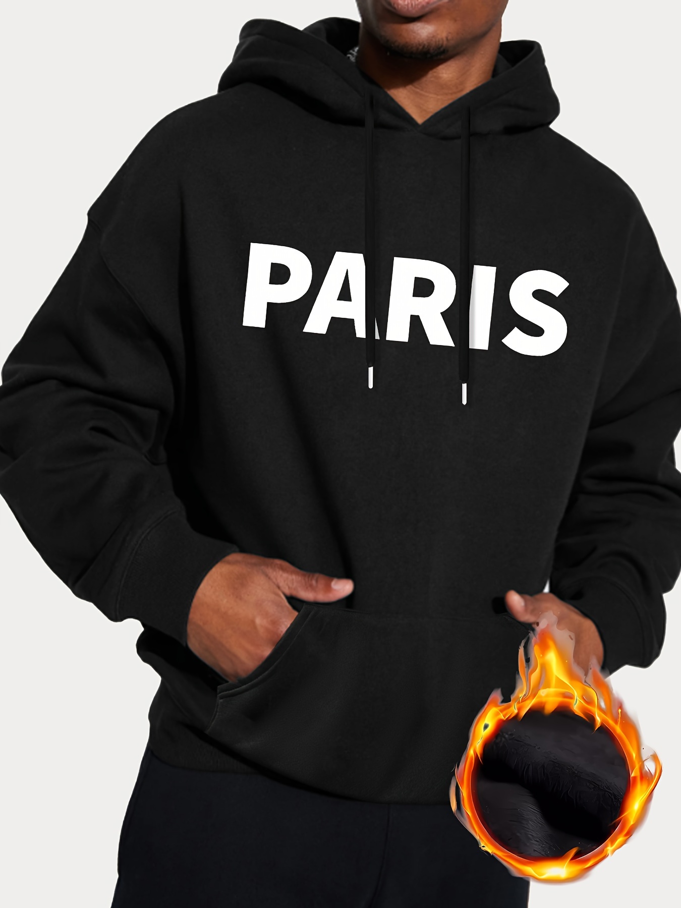 Sweat shirt à capuche avec poche kangourou molletonné chaud