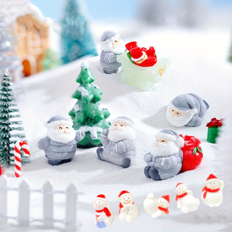 Mini Christmas Snowman Ornaments,cute Cotton Clothes Santa Claus Interior  Figurines,holiday Gifts Micro Landscape Decoration Car Interior Table  Accessories - Temu