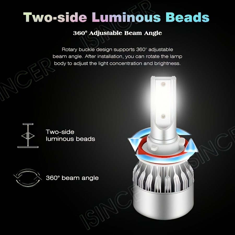 2 Uds Bombillas LED Luz Brillante Fuerte H4 H7 H11 9005 9006 - Temu