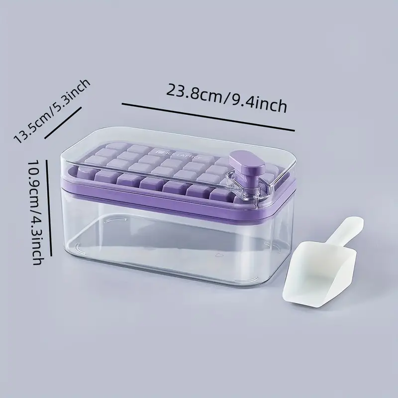 Ice Cube Tray with Lid and Bin, 32 pcs Ice Cubes Molds, Ice Trays for  Freezer, Ice Cube Tray Mold, With 1 tray, Ice Freezer Container,  Spill-Resistant