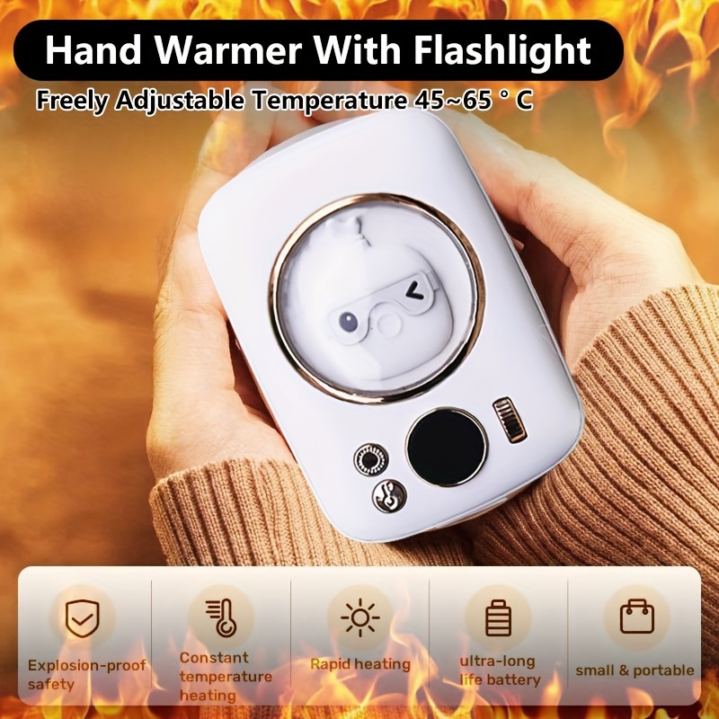 Chauffe-mains rechargeable,6000 mAh,chauffe-mains portable, rechargeable  par USB et affichage numérique, cadeau d'hiver idéal(Vert)