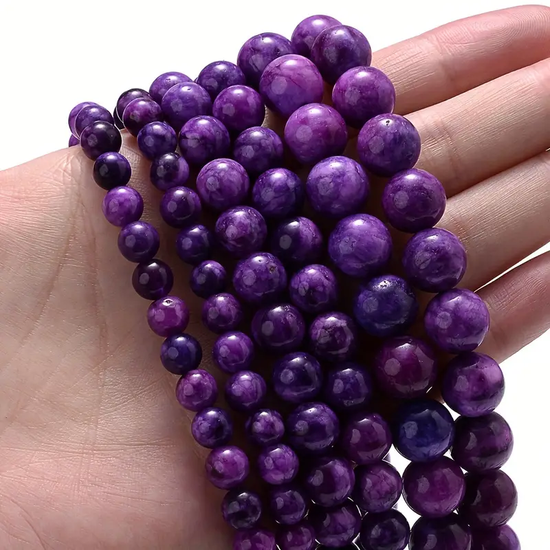 Natural Purple Sugilite Stone Beads Loose Spacer Beads For Jewelry Making  DIY Bracelet Necklace Accessories Supplies 6/8/10MM