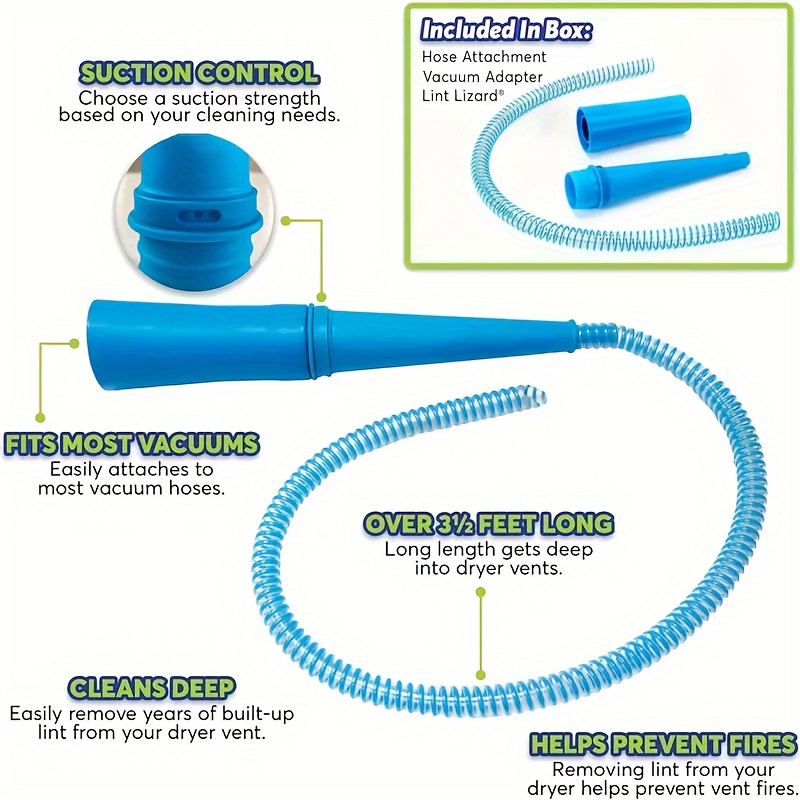 Dryer Vent Cleaning Kit, Dryer Vent Vacuum Attachment, Bendable