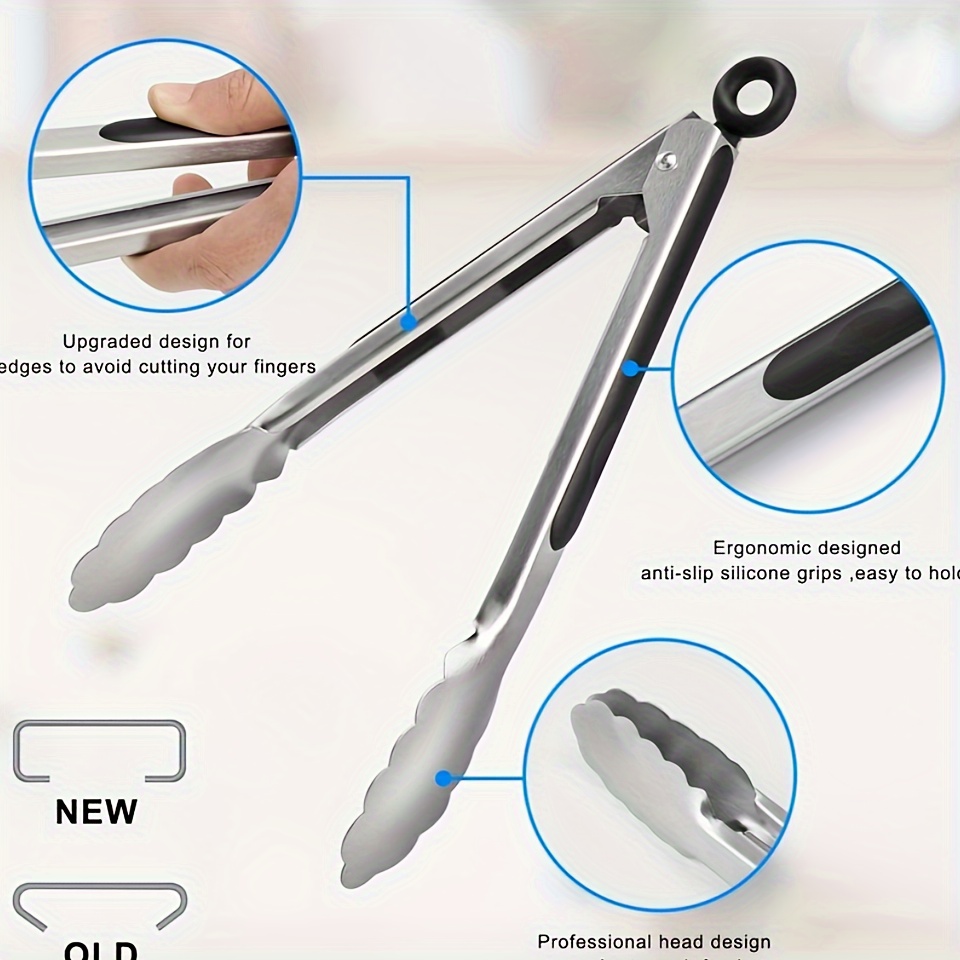 1pc Silicone Tongs, Minimalist Food Tongs For Kitchen