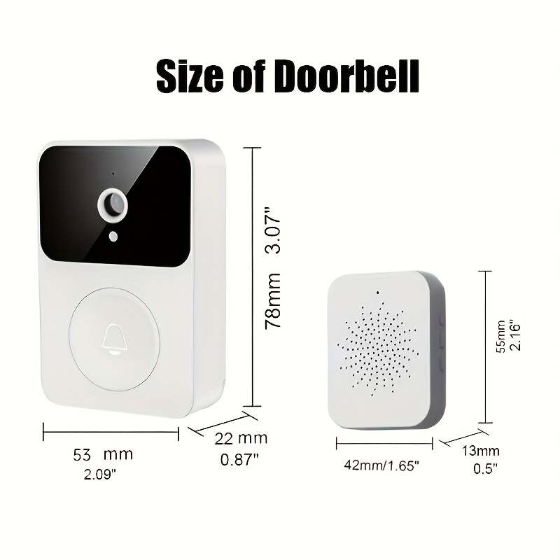 1pc Wireless Video Doorbell With Camera, Wide Angle Intelligent Visual WiFi  Rechargeable Security Door Doorbell, 2-Way Audio, HD Night Vision Only Sup