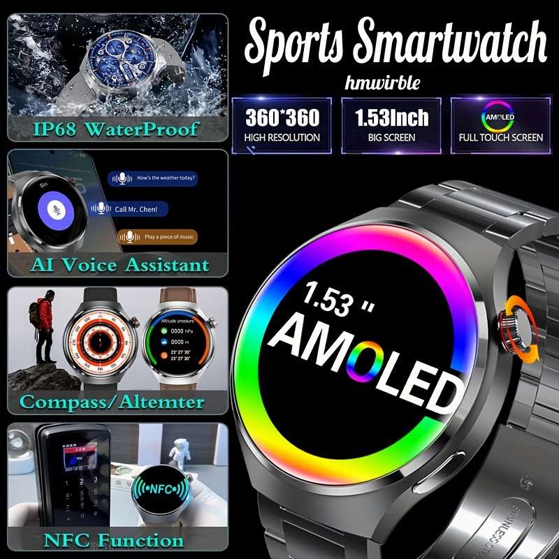 2024 New Gt4 Pro Smart Watch Men Watch 4 Pro Amoled Hd - Temu