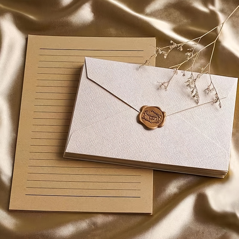 COHEALI 3 Sets Vintage Stationery Envelope Vintage Paper and Envelopes  Antique Looking Paper Vintage Envelopes Wedding Invitation Paper Kraft  Paper