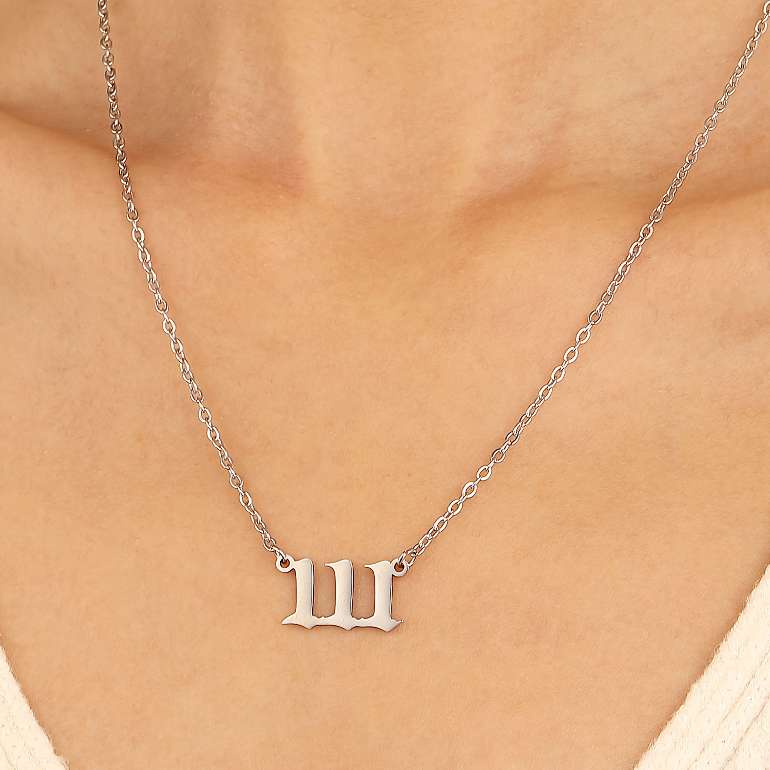 Personalized Stainless Steel 1-9 Number Pendant Necklace