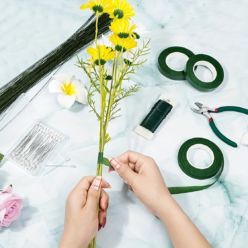 Floral Arrangement Kit With Green Tape And Wire Boutonniere - Temu