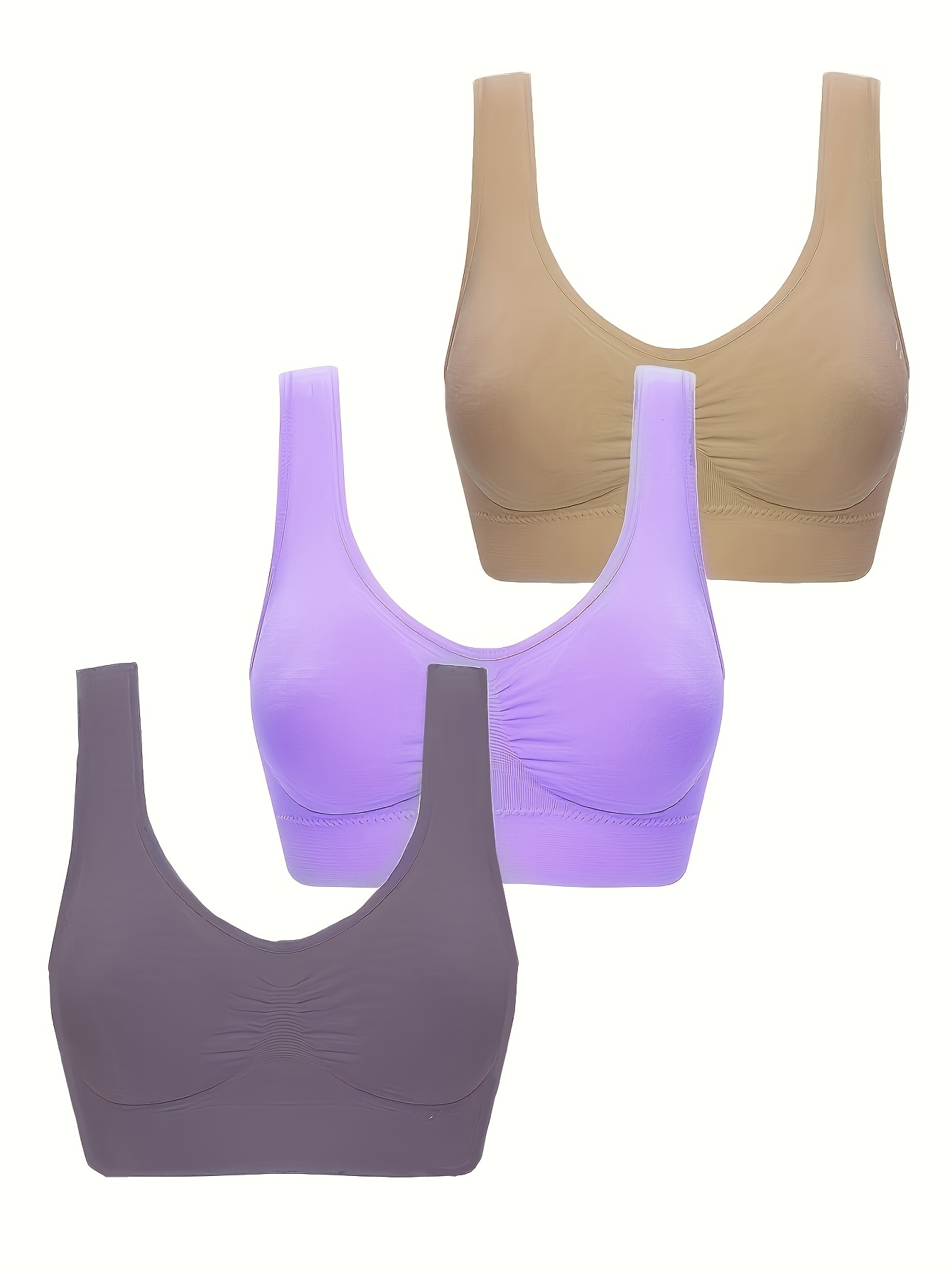 Buy HuaErZui Sports Bra Women Pregnance Bras Plus Size Seamless Bralette  Removable Padding 4 Pack Online at desertcartSeychelles