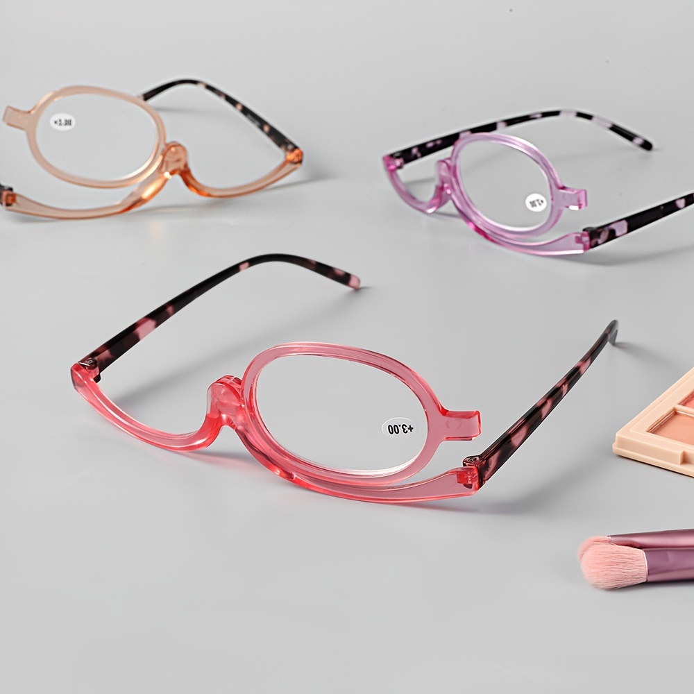 Magnifying Eyeglasses For Makeup,Magnifying Makeup Glasses,Single Lens  Rotatable Fashionable Eye Make Up Glasses Flip Down Makeup Glasses for