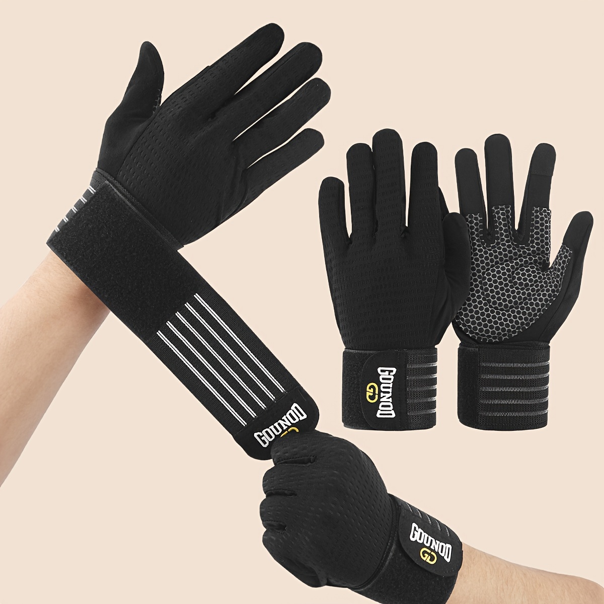 Workout Gloves Men Women Full finger Gloves Strappy - Temu