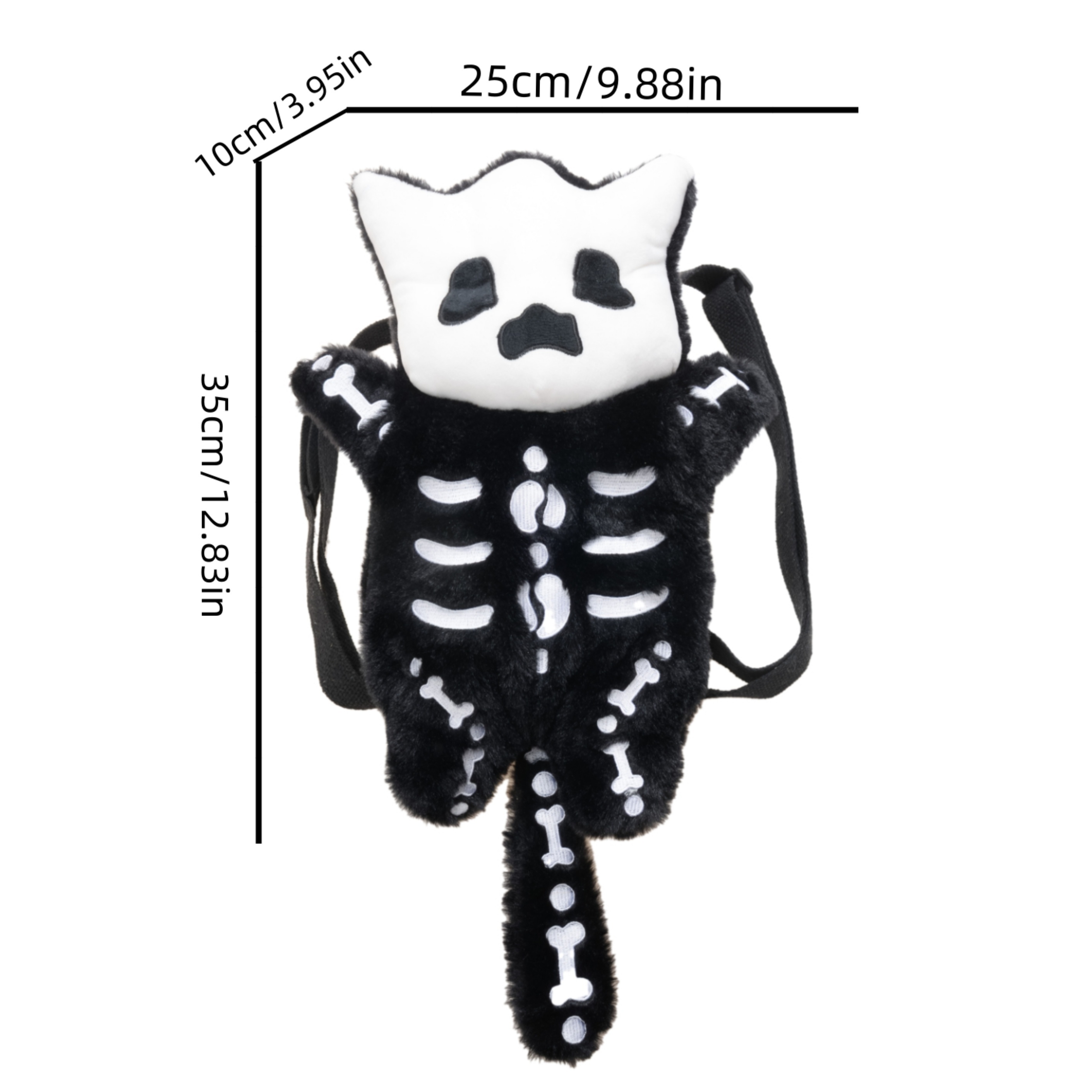 Funny Plush Skeleton Shaped Backpack and Little Devil Coin Purse Set