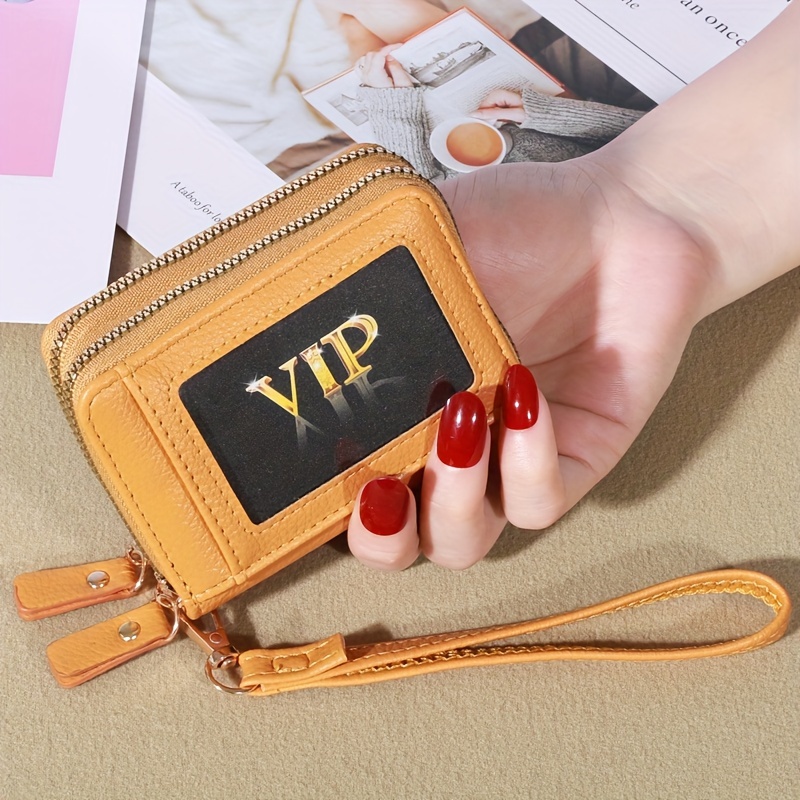 Trendy Multi card Slots Card Holder Pu Leather Zipper Coin - Temu