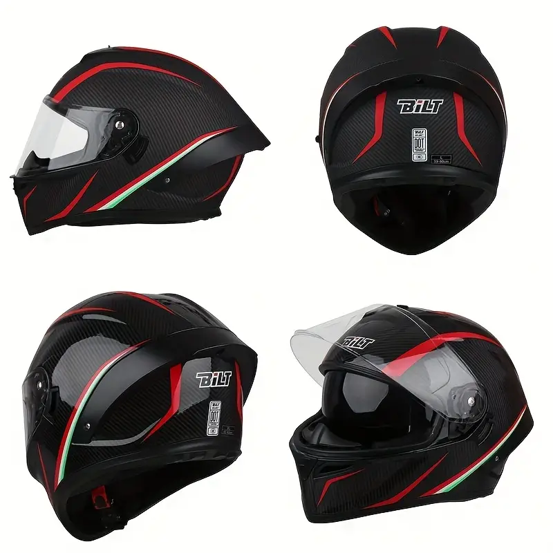 Unique Design Full Helmet Nero Dot Adulto Gioventù Lucido Nero