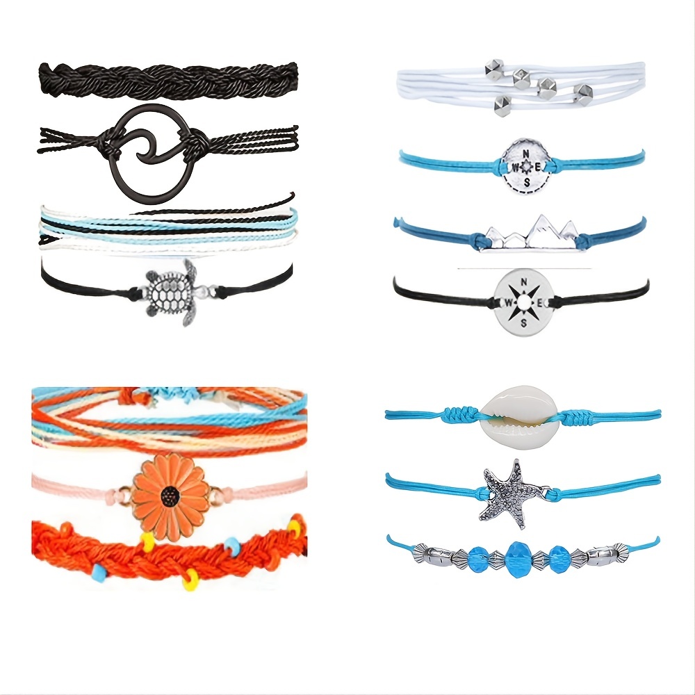 Bracelets tressés en fil de cire imperméable pour hommes et femmes -  Bijouterie/Bracelets pour femmes - Merci Boutique