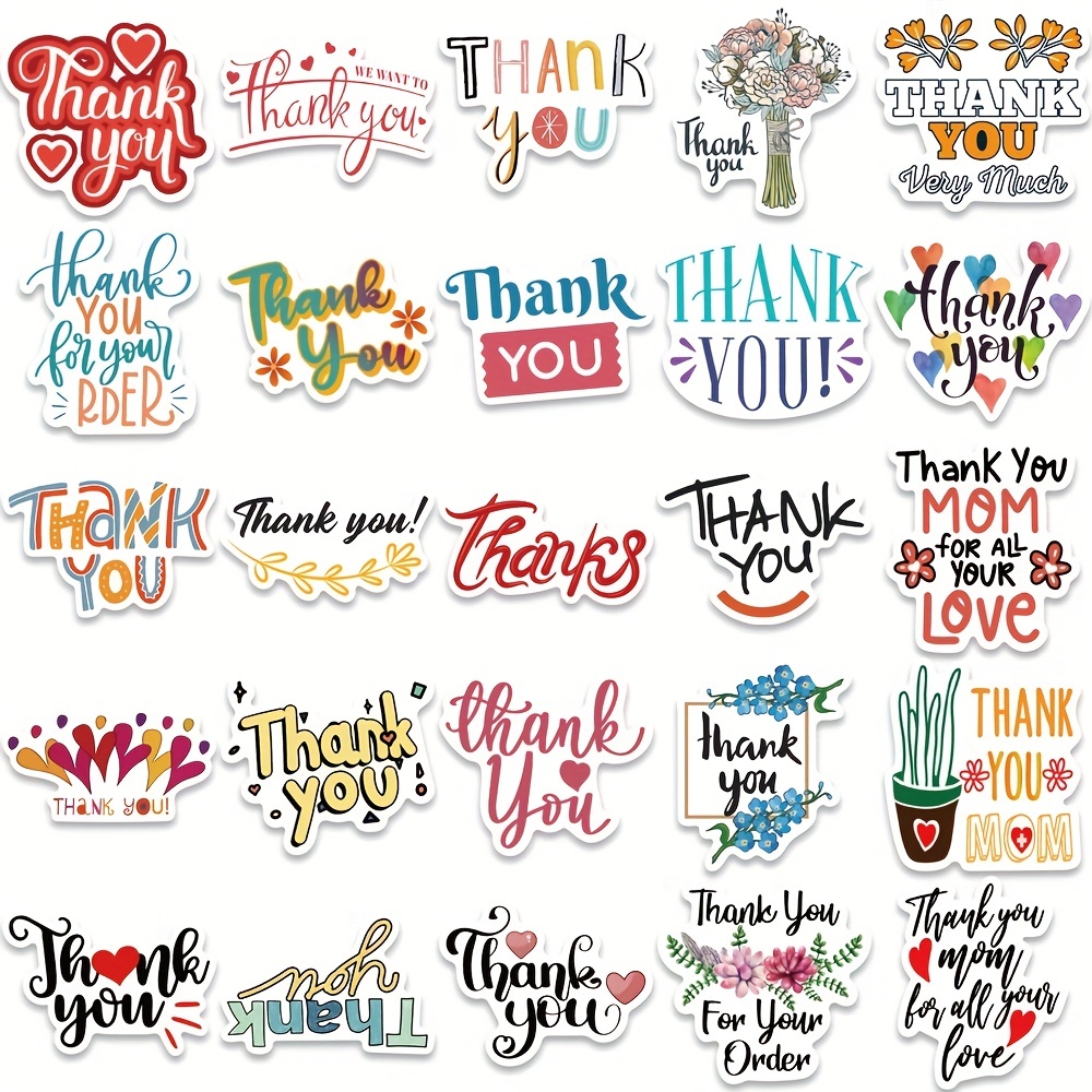 Thank You Sticker Decoration Waterproof Vinyl - Temu