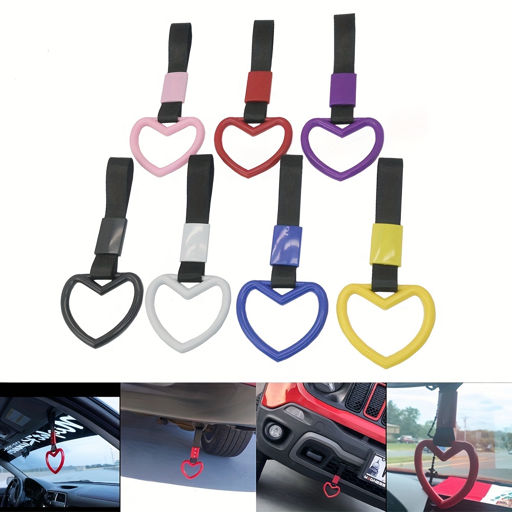 2pcs Heart Embroidery Dice Charm Fabric Car Rearview Mirror Ornament