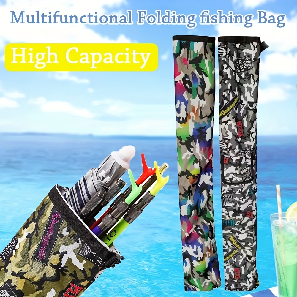 Foldable Canvas Fishing Gear Bag Large Capacity Storing - Temu