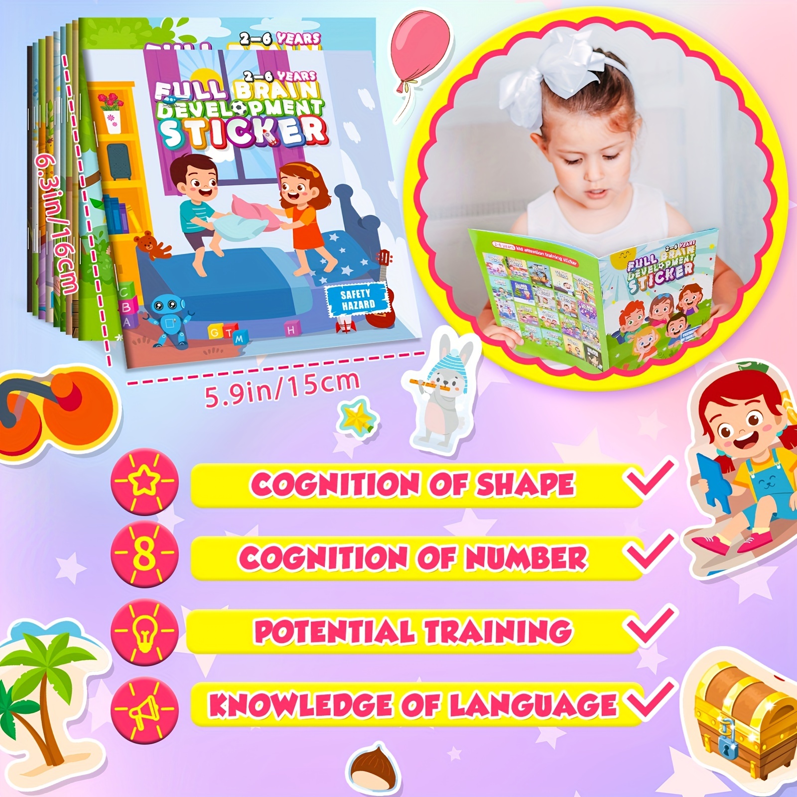 10 Juegos Libros Pegatinas Niños 2 4 Años Libros Pegatinas - Temu