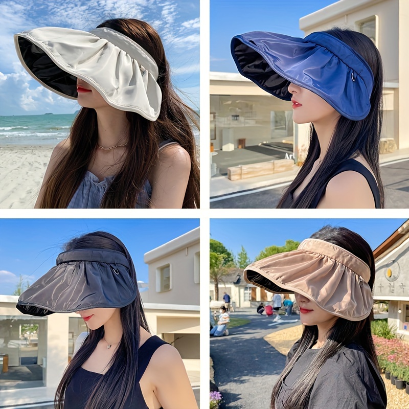 Women's Foldable Sun Visor Wide Brim Beach Outdoor - Temu
