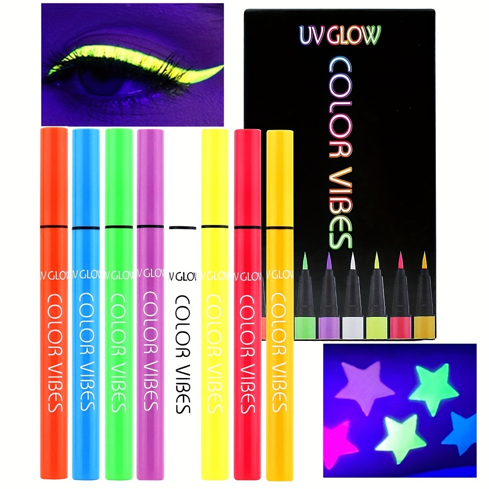 UV Body Paint Set, 6 Tubes Set 10ml / 0.34oz UV Neon Face & Body Paint Neon  Fluorescent UV Blacklight Glow Safe Non-Toxic Bodypaint For Halloween