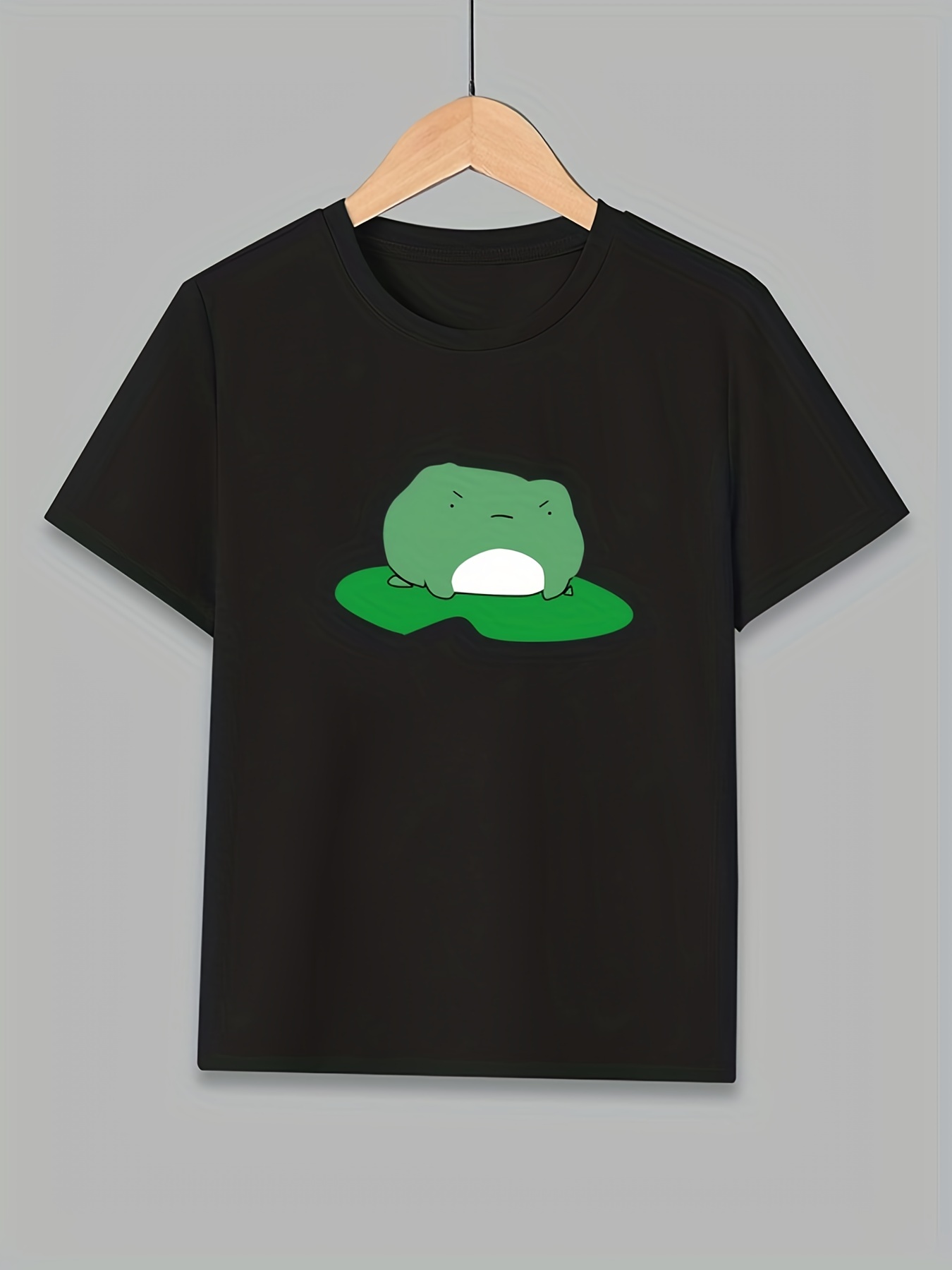 Cute Green Frog Crew Neck T-Shirt