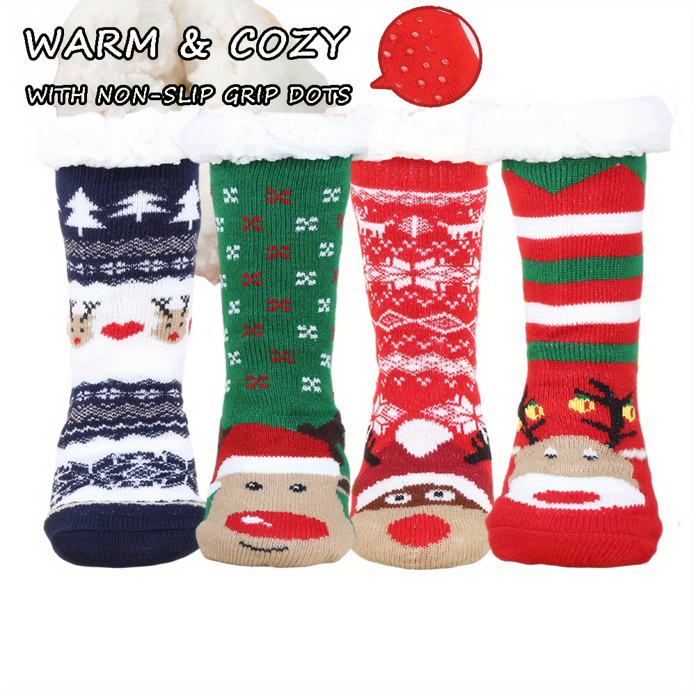 Fleece lined Socks Men Thickened Warm Soft Socks Gripper - Temu