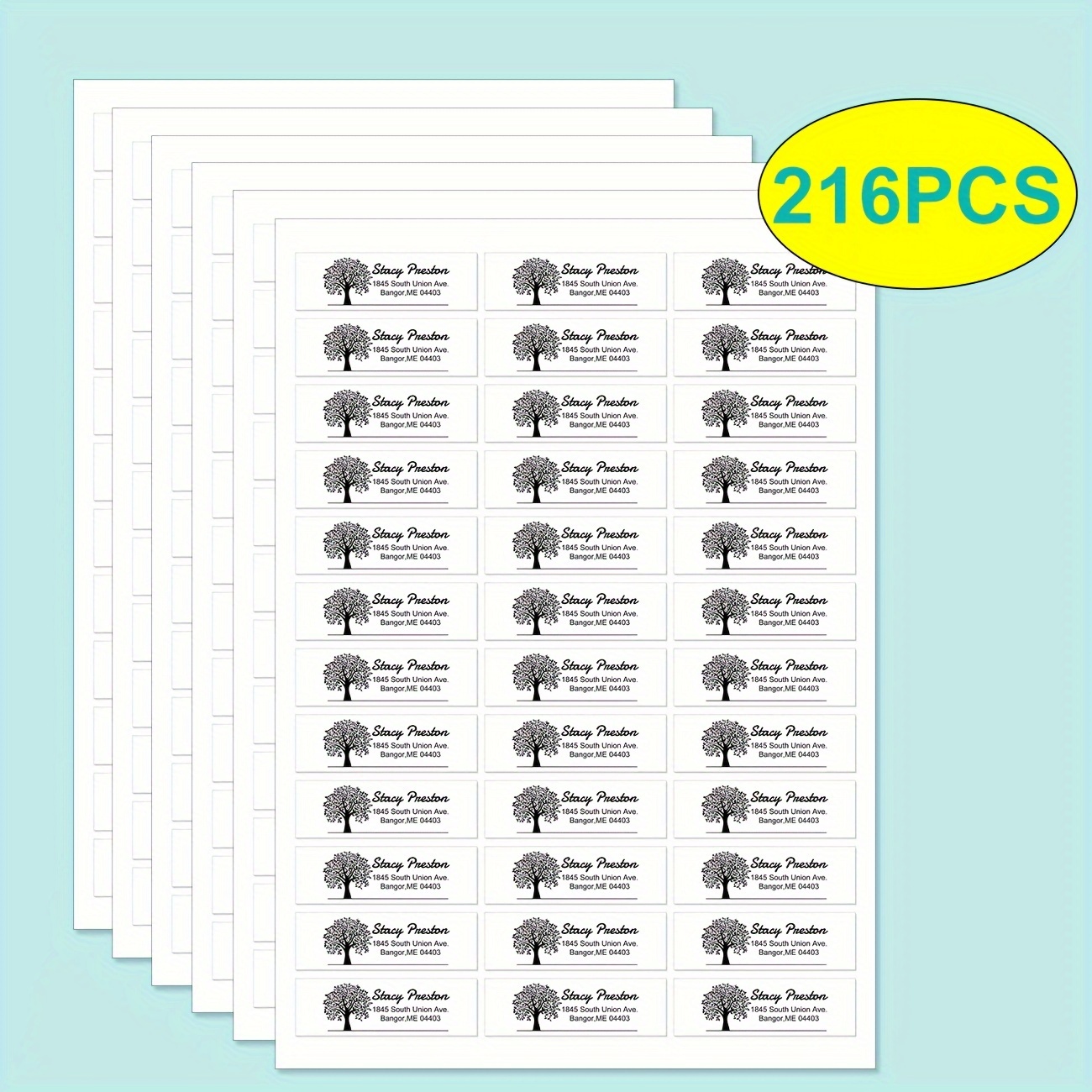 TEMU 1 Set Of 108/144/216 Personalized Return Address Labels - Pattern Designs, Small Size 2.5 Inches X 0.75 Inches, Non-adhesive Flat Label,