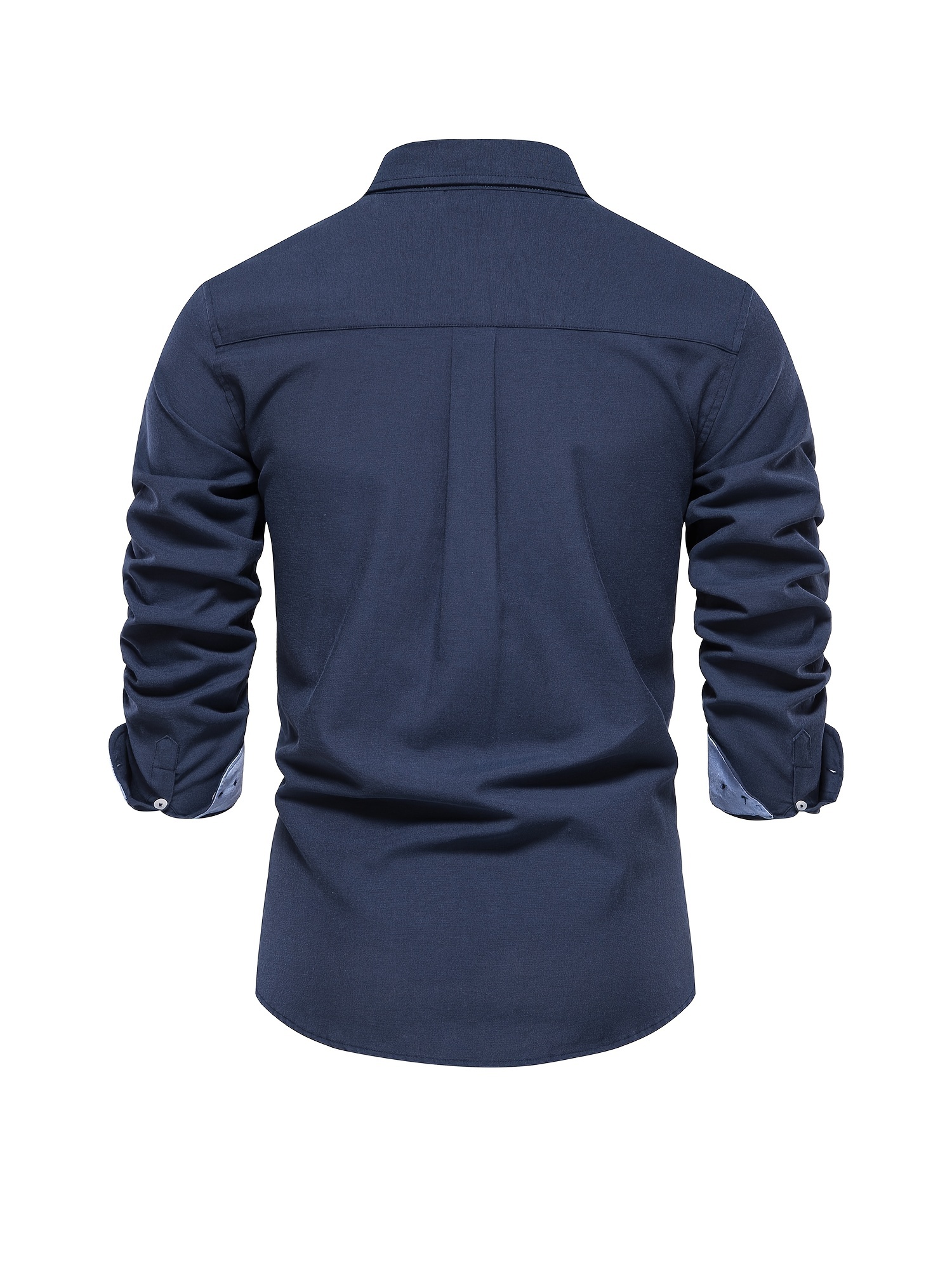 Camisa Oxford Casual De Manga Longa Para Homens, Camisa Confortável Com Botões Para Primavera Outono Ao Ar Livre detalhes 18