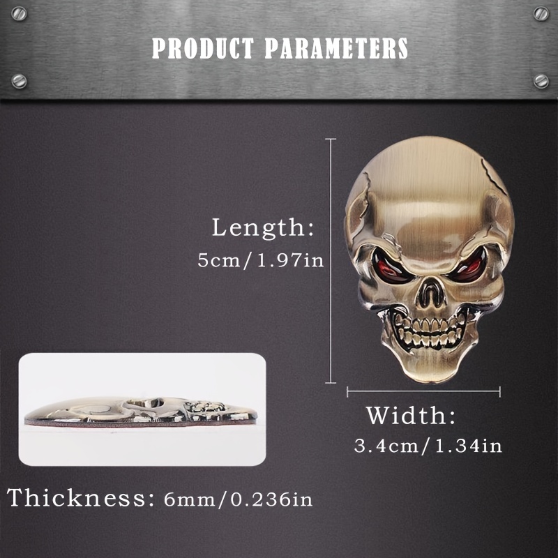 Make Your Car Stand Out 2pcs Stylish 3d Metal Punisher Skull - Temu