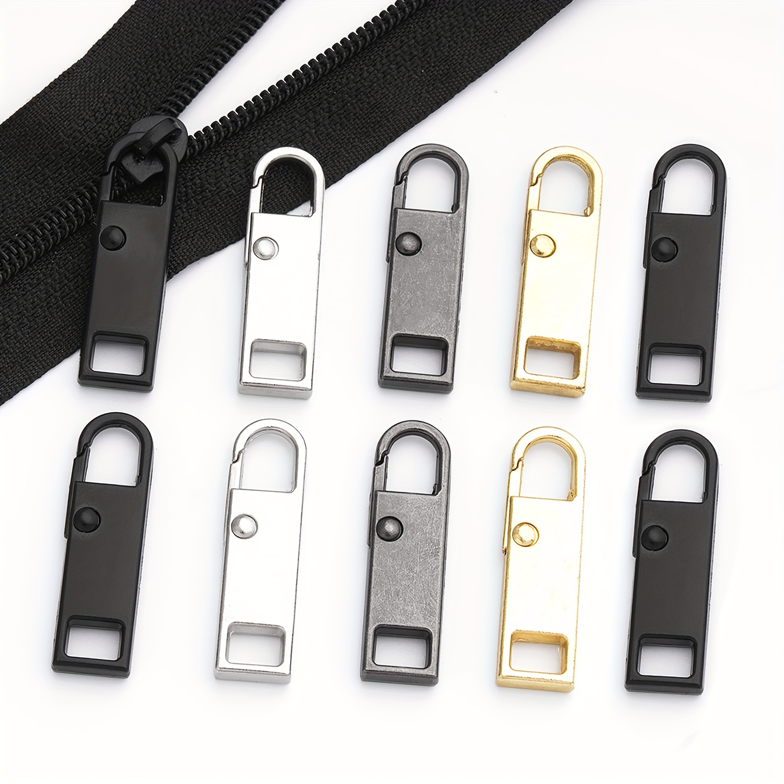 Tumi Replacement Parts Black Medium Zipper Pull Tabs Sliders - Lot of 3
