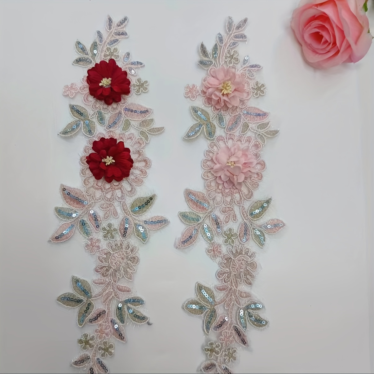 Beaded Applique Three dimensional Flower Embroidery - Temu