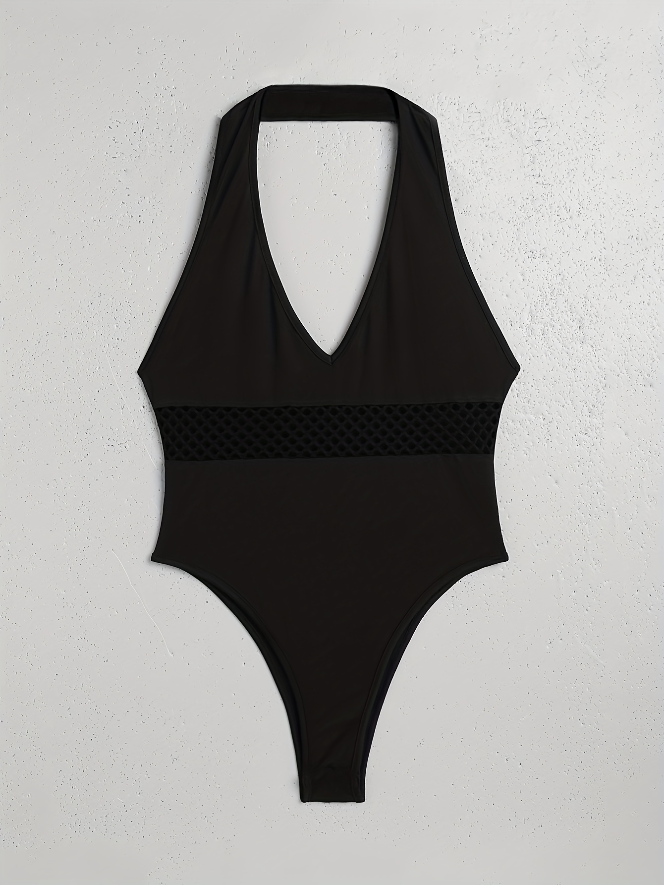 Body renda halter preto