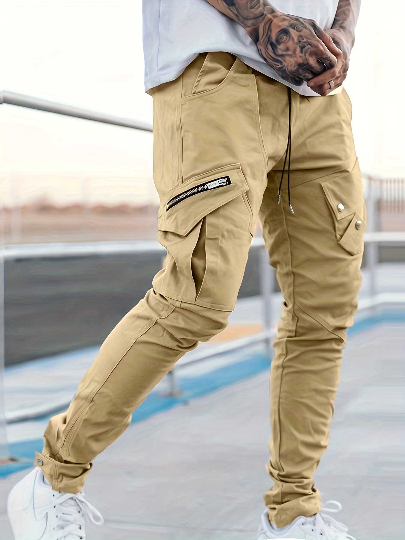 Retro Baggy Cargo Pants Casual High Waist Big Pockets - Temu Oman