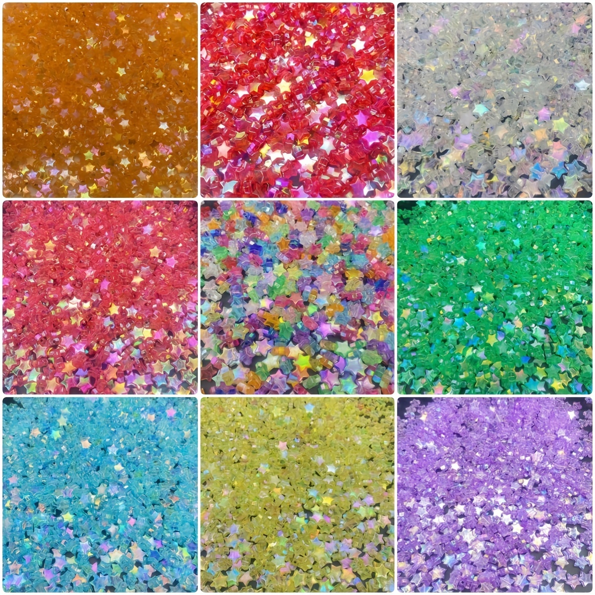 Enamel Colorful Five Point Star Beads, BD102 - BeadsCreation4u
