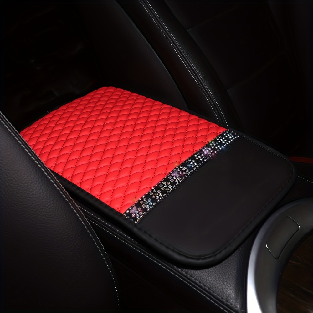 Car Accessories Sponge Pu Leather Armrest Pad Cover Center - Temu