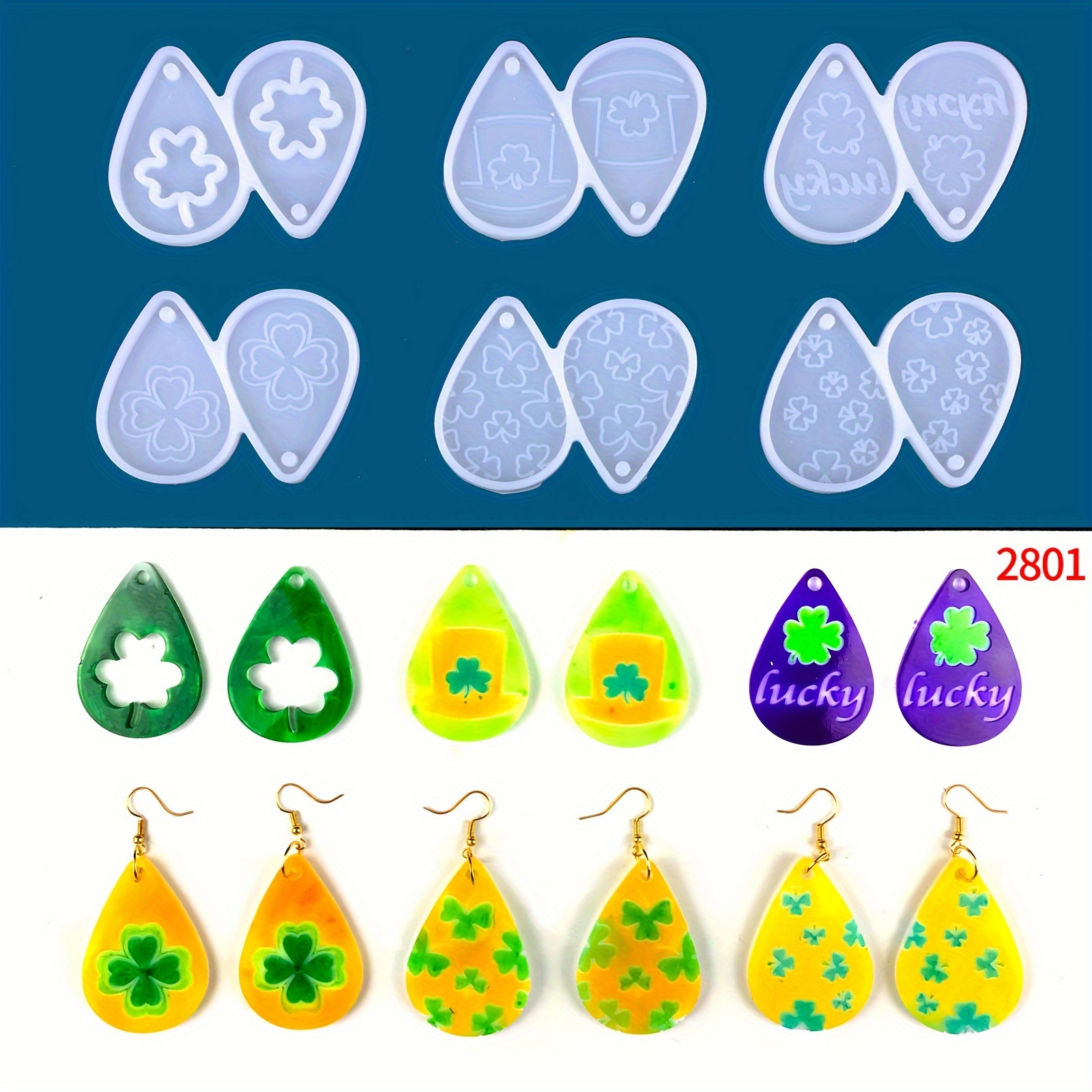 Four Leaf Clover Mold | Heart Mold | Flower Mold | Small Resin Molds | Stud  Earrings Mold | Flexible Silicone Mould | Resin Jewellery Making (6