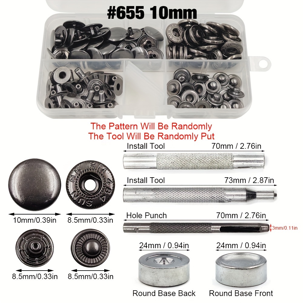 Metal Snaps Fasteners Button Snap Press Studs 4 Installation