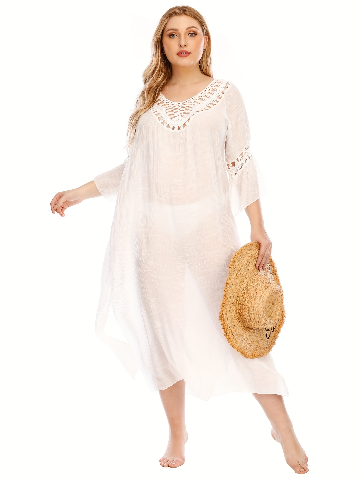 Plus size sheer sale cover up