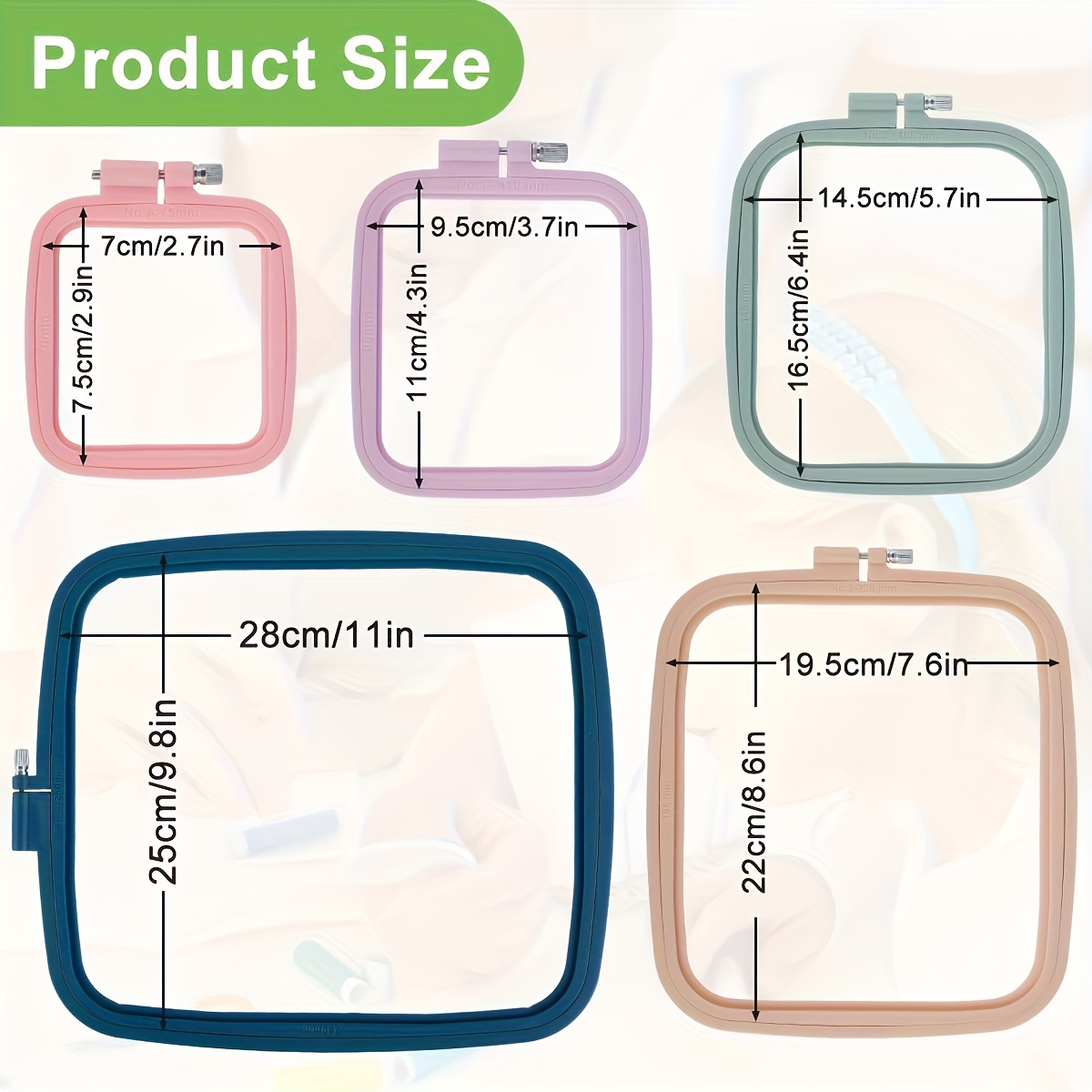 Square Embroidery Hoops Plastic Cross Stitch Hoops With Different Sizes And  Colors Reusable Embroidery Hoops Frames Sewing Tool For Sewing Needlework  Embroidery Projects - Temu